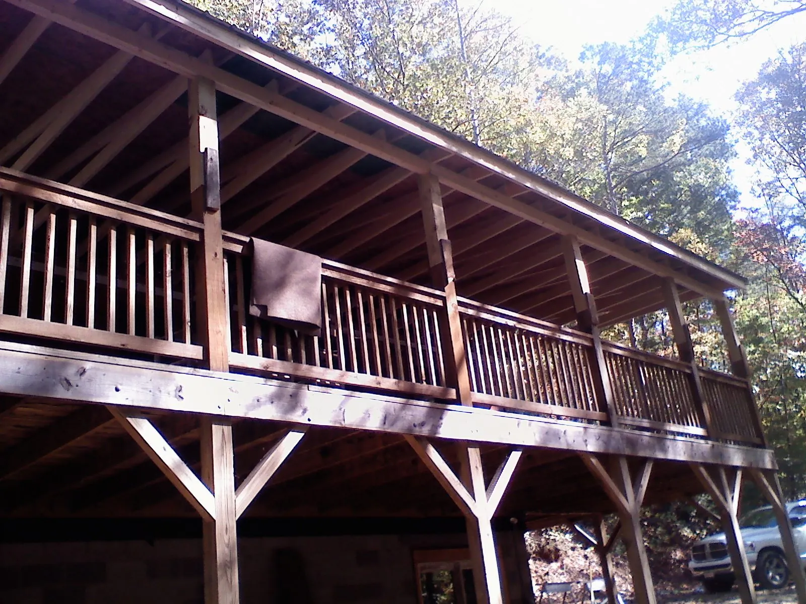 Timber framing under a new elevated porch and deck — Roof Leak Repair in Newington by Roofing Brothers